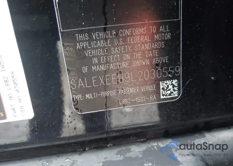 2020 Land Rover Defender 110 X из США, поврежденный, VIN SALEXEEU9L2030559